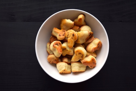 Fresh homemade salty scones with cheese , tasty baking food productの写真素材
