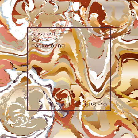 Abstract vector pattern with curved lines, bed, brown tones of the stream. Color surface. Optical illusion of space distortion. EPS - 10のイラスト素材