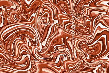 Abstract background template with curved lines. Rusty red, brick tone. Optical illusion of space distortion. Vectorのイラスト素材