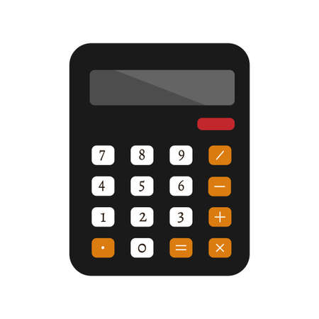 Dark electronic calculator. The numeric keypad is a mathematical device. Vector illustration, flat style.のイラスト素材