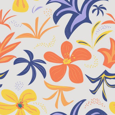 Collage of modern seamless background. Modern exotic floral pattern Collage of modern seamless...
