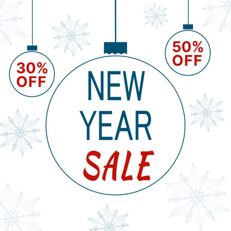 New year, christmas sale discount, banner template, promotion design for businessのイラスト素材