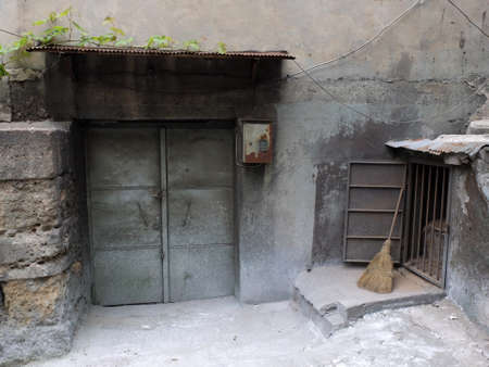 Industrial door in a factoryの写真素材