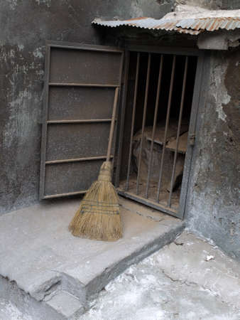 Industrial door in a factoryの写真素材