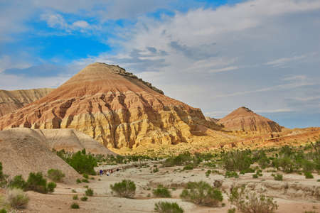 Aktau mountains in Altyn-Emel National Park, Kazakhstanの写真素材