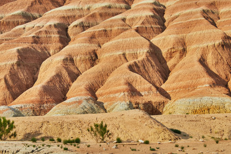 Aktau mountains in Altyn-Emel National Park, Kazakhstanの写真素材