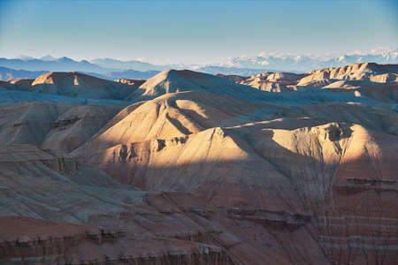 Aktau mountains in Altyn-Emel National Park, Kazakhstanの写真素材