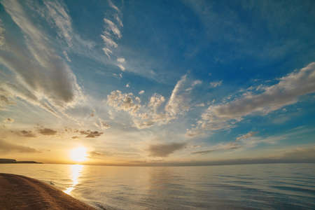 Magic landscape of cloudly sunriseの写真素材