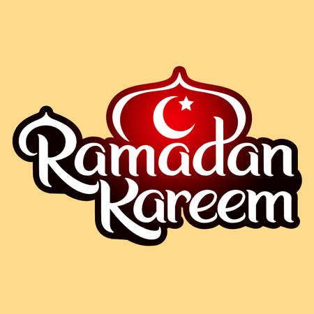 Ramadan Kareem writing in English holy month of Ramadan islam cultureのイラスト素材