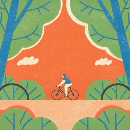 Bicycle Riding Through Green Leaves â Eco-Friendly Transport and Sustainable Lifestyle Concept Artの素材