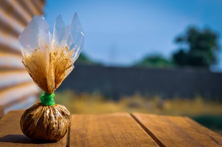 mava addiction gujarati people,top view of mavoの写真素材