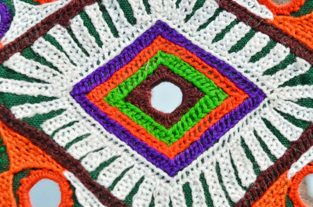 Indian embroidery close up view,needlework embroidery background,shish  embroidery Rajasthan...