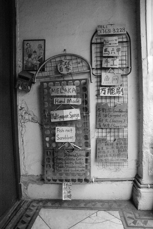 Advertisement at a street of Malacca Townのeditorial素材