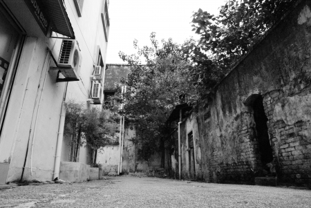 Street view at Malacca Townの写真素材