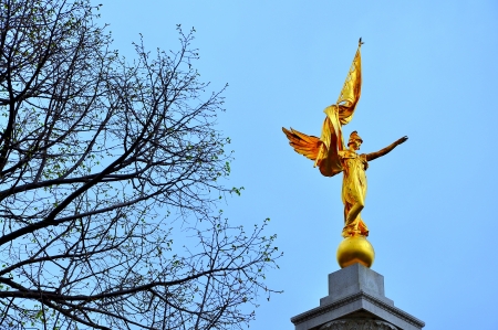 The First Division Monument in front of Eisenhower Old Executive Office Building, Washington DCの写真素材