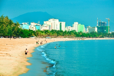  Nha Trang beach in the morning  Nha Trang is a coastal city in Vietnam, famous with beautiful beaches and baysのeditorial素材