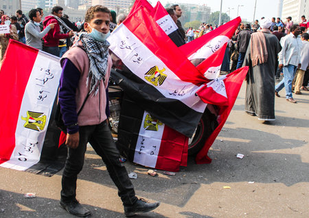 CAIRO, NOV 22, 2011-Thousands of Islamist protesters flocked to Cairo s Tahrir Square, Egypt  People...