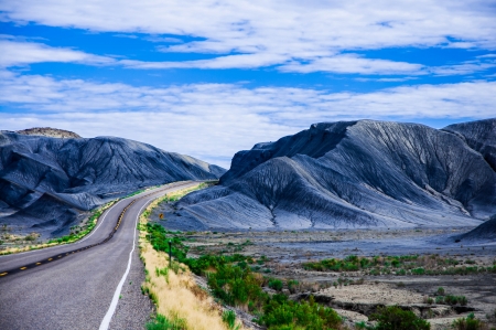 On the road, Utah, USA の写真素材