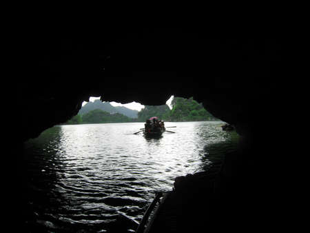NINH BINH, VIETNAM, JULY, 20: Unidentified tourists in Trang An  on JULY, 20, 2013. Trang An is the scenic area, ranked special of Vietnam.のeditorial素材