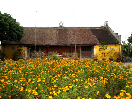 temple in the traditional architectural style of the east, Hai Duong, Viet Namのeditorial素材