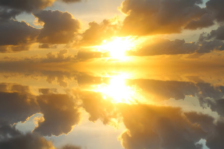 sunset on the seaの写真素材