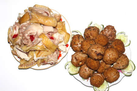 chicken and porkの写真素材