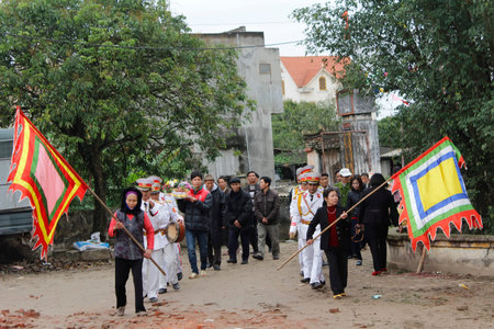 HAI DUONG, VIETNAM, AUGUST, 26: people attended traditional festival on August, 26, 2014 in Hai...