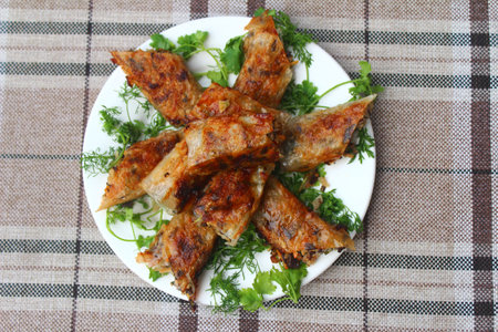 Fried chicken wings on a plate with parsley