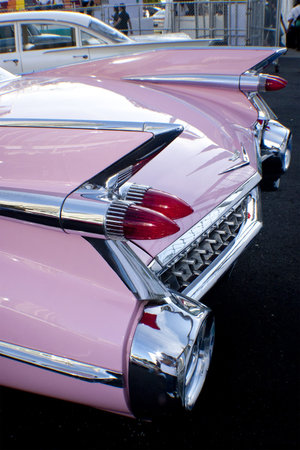 KUALA LUMPUR, MALAYSIA - MARCH 27 : The rear view of a Cadillac on display during the 8th KL Vintage and Classic Car Concourse at Petronas Pit Pulse KLCC March 27, 2010 in Kuala Lumpur, Malaysia.のeditorial素材