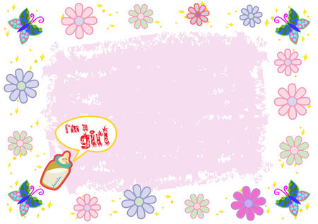 I'm a Girl Colorful Illustration in Vectorのイラスト素材