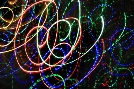 Abstract motion background with colorful bright blurred lights