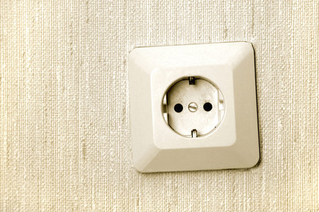close-up of electric socket on wall