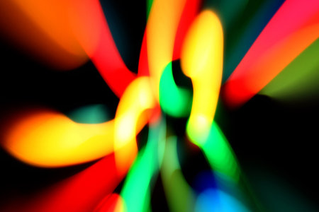 out of focus multicolored light backgroundの写真素材