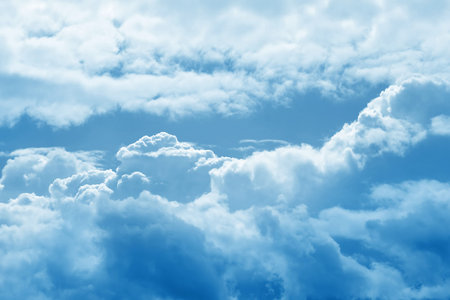 the blue sky and clouds