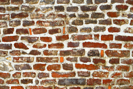 fragment of old brick wall background close up