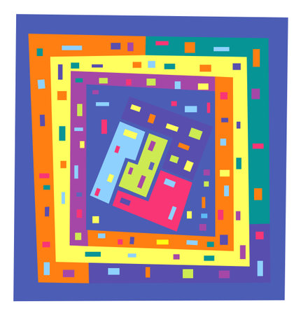 bright abstract geometric pattern on white backgroundのイラスト素材