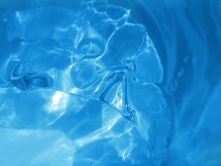 Blue ice and water background, close-upの写真素材