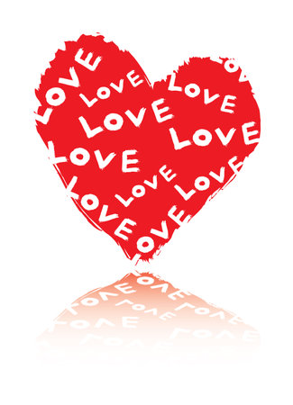 Abstract heart with LOVEのイラスト素材