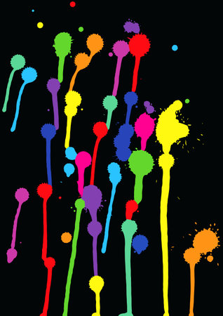 vector colorful blots on a black backgroundのイラスト素材