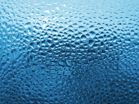 natural blue water drops textureの写真素材