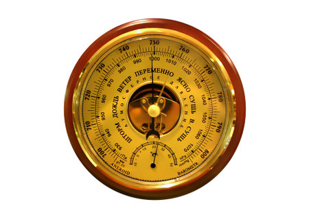 Barometer on the white backgroundの写真素材
