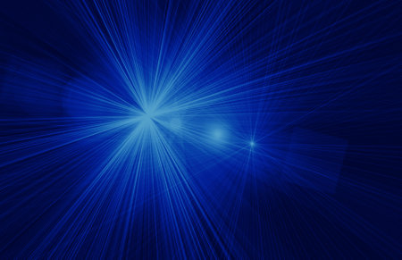 Star magical blue background with rays of lightの写真素材