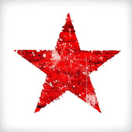 Abstract red star on a white backgroundの写真素材