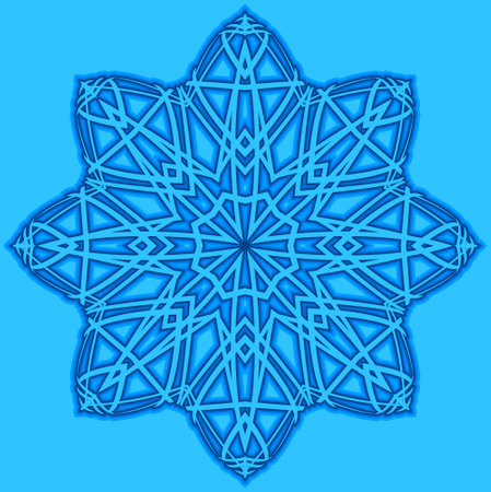 Star with abstract pattern on blue backgroundの写真素材