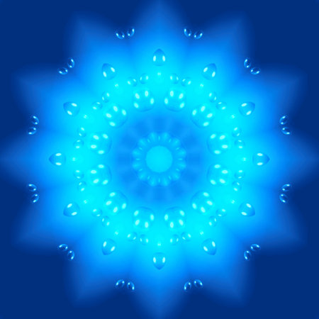 Blue background with abstract bubblesの写真素材
