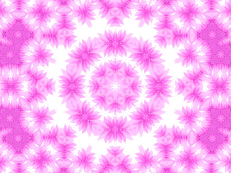 Abstract pattern of pink petals on white