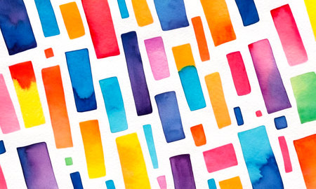 Background with bright colorful watercolor shapes, abstract pattern for designの写真素材