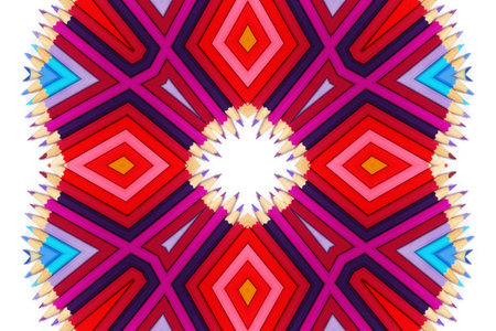 Abstract color pencils pattern on white backgroundの写真素材