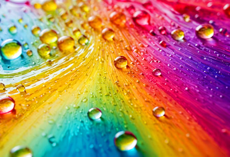 Bright abstract colorful background with drops and bubbles
