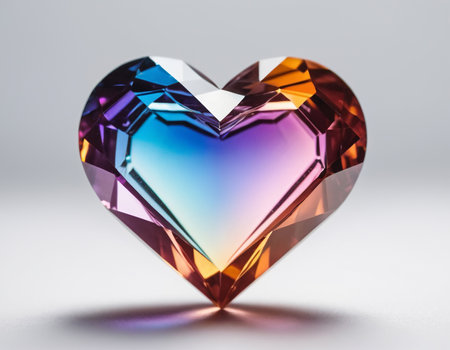 Beautiful colorful heart in the form of a diamondの写真素材